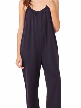 Socialite Navy Sleeveless Jumpsuit with Scoop Neck